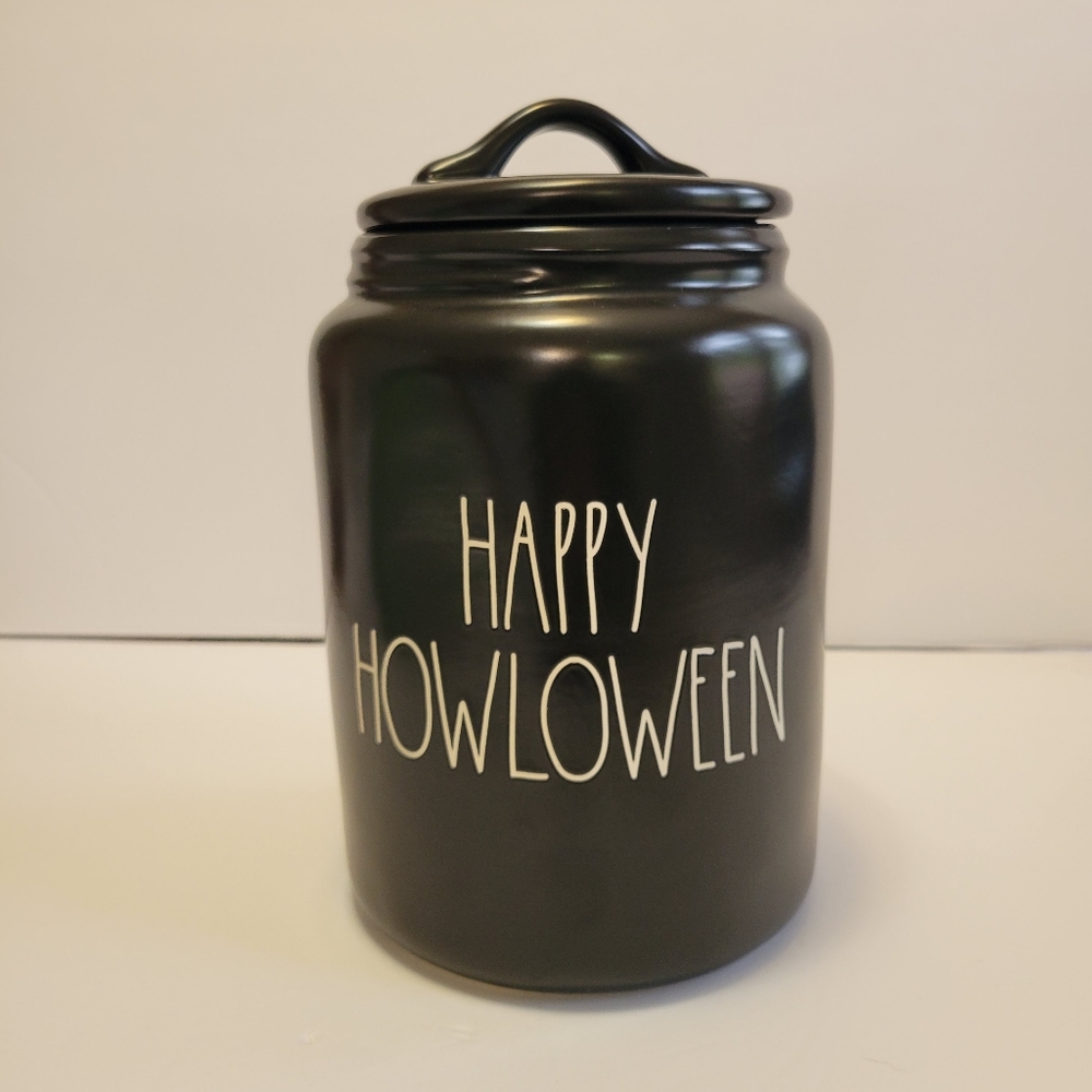 Rae Dunn HAPPY HOWLOWEEN Canister Approx 9.5" High with Lid and 5.25" in Length